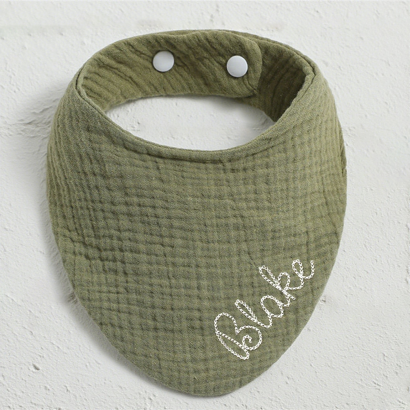 Personalized Embroidered Baby Muslin Bibs | CWBaby8301