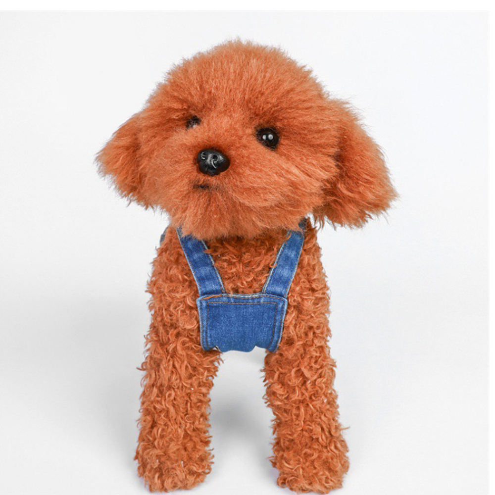 Personalized Leather Patch Pets Classic Denim Dungarees | BKPet228