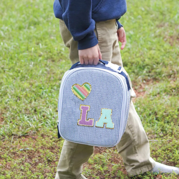 Personalized Chenille Patch Kids Seersucker Lunch Bag