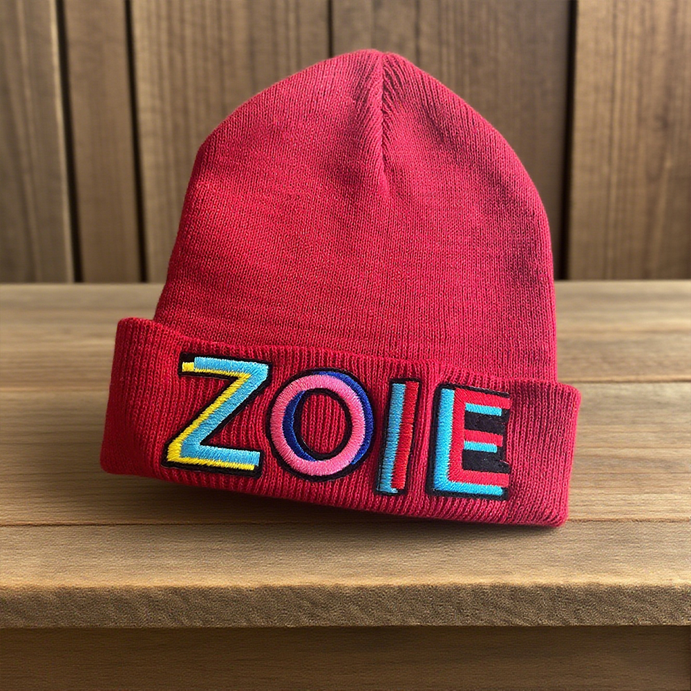 Personalized Colourful Funky Letter Patch Beanies For Kid & Adult | HSKid66