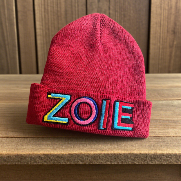 Personalized Colourful Funky Letter Patch Beanies For Kid & Adult | HSKid66