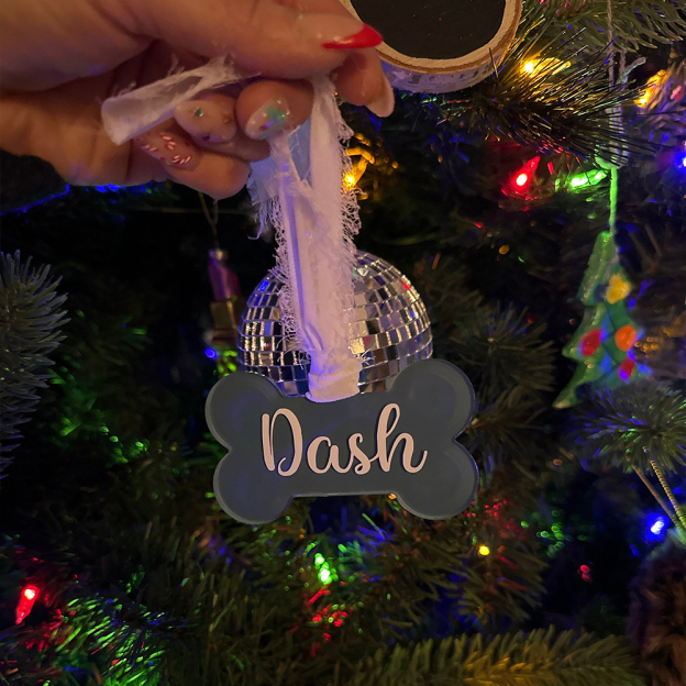 Personalized Pet Acrylic Christmas Bone Ornaments | MCGift184