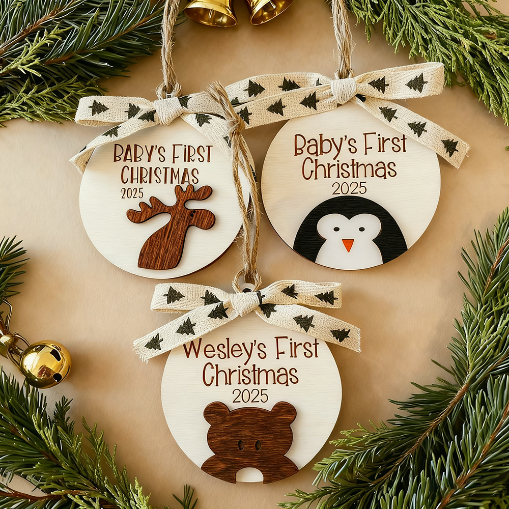 Personalized Wooden Baby's First Christmas Ornaments | MCGift187