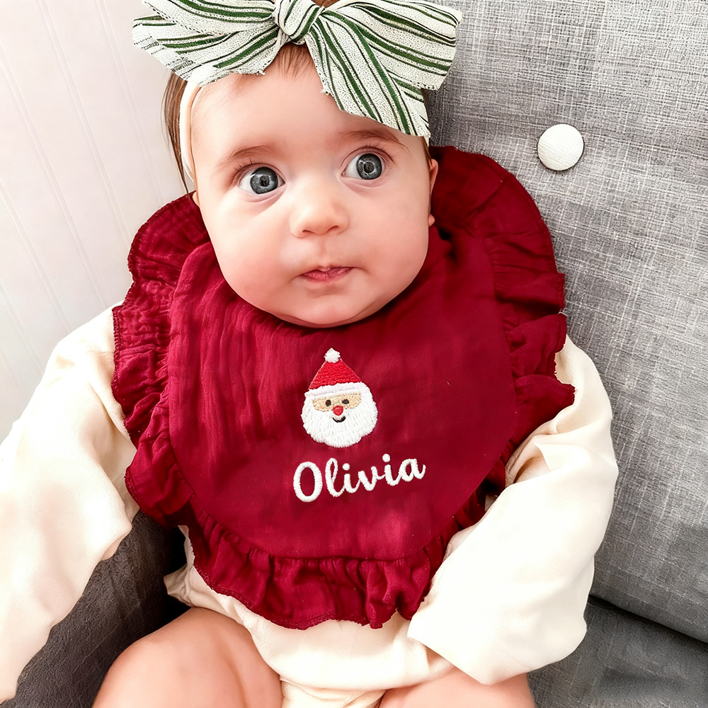 Personalized Embroidered Baby Christmas Bib | MCGift191