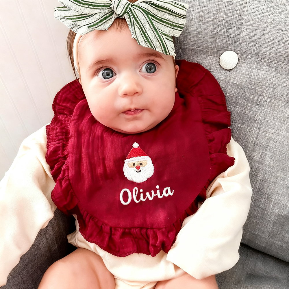 Personalized Embroidered Baby Christmas Bib | MCGift191