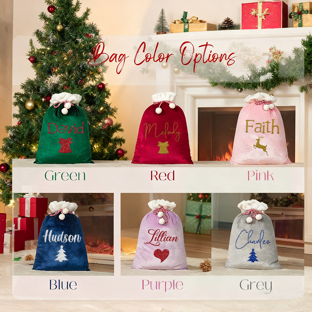 Personalized Large Christmas Velvet Santa Sack for Gifts | MCGift198