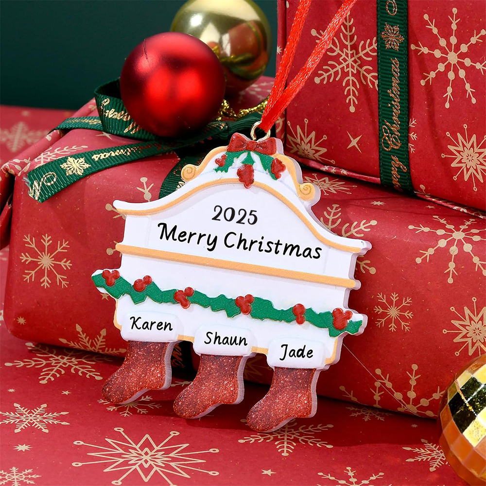 Personalised Stocking Family Christmas Ornament | MCGift204