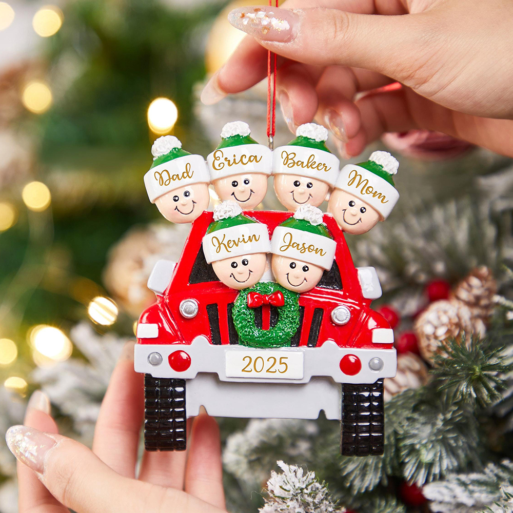 Personalised Car Family Christmas Ornament | MCGift206