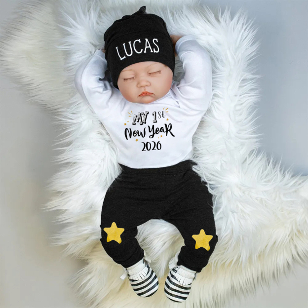 Personalized Baby 1st New Year's Outfit Set | CWBaby125