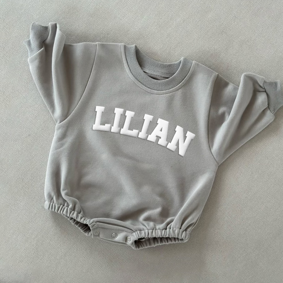Personalized Puff Name Baby Color Sweatshirt Bodysuit | CWBaby90