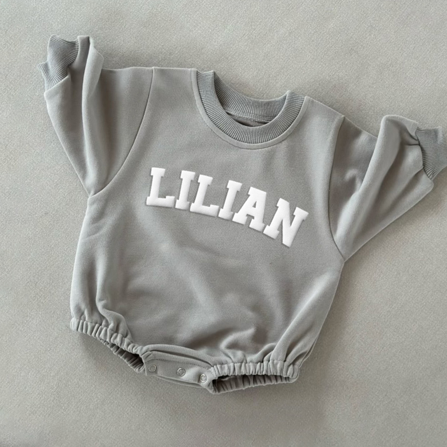 Personalized Puff Name Baby Color Sweatshirt Bodysuit | CWBaby90
