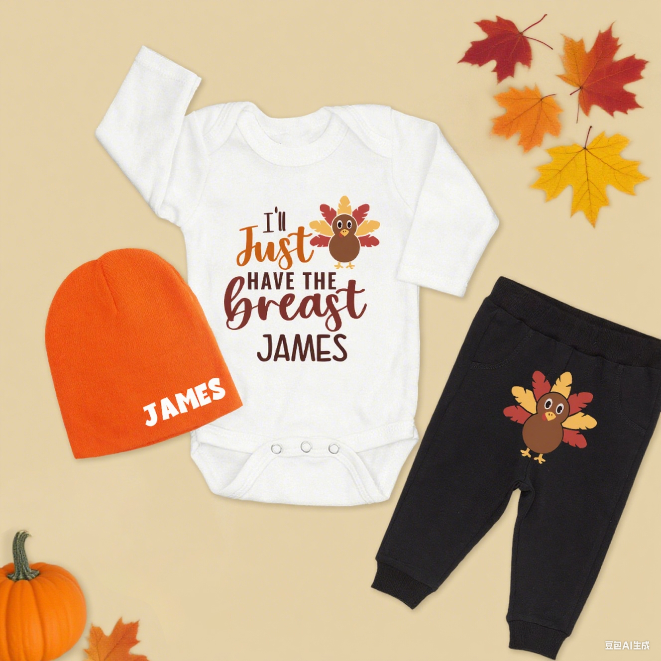 Personalized Baby First Thanksgiving Outfit Set | CWThanks02