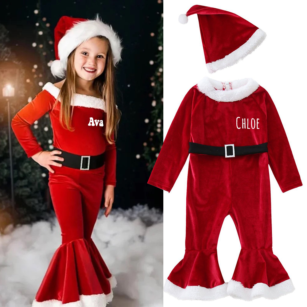 Personalized Kid Christmas Santa Claus Outfit | MCGift94