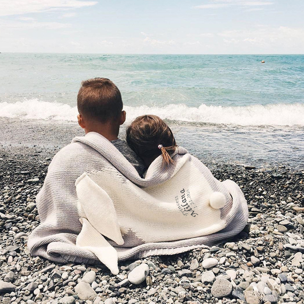 Personalized Embroidered Knit Baby Blanket for Unique Gift | CWBaby118