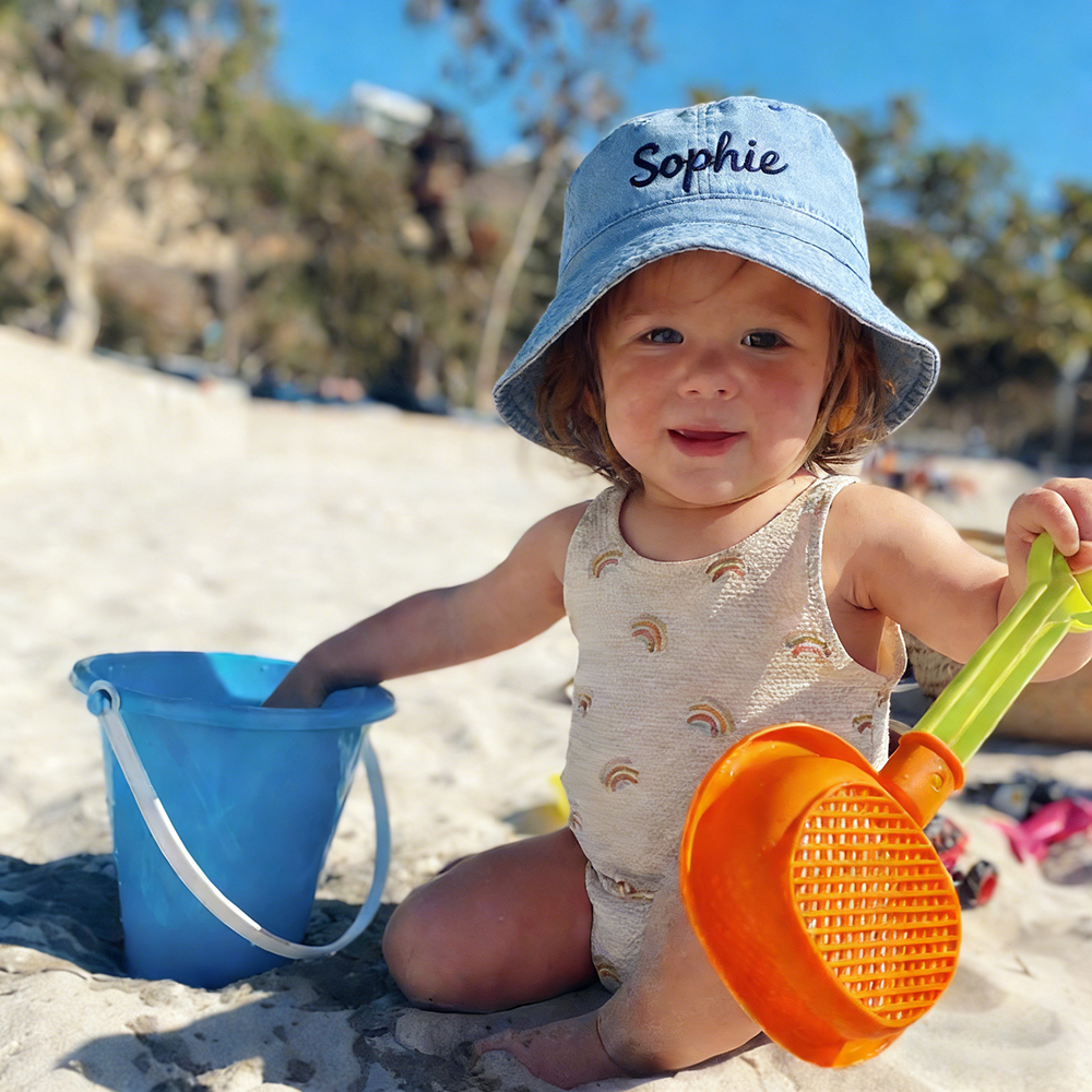 Personalized Embroidery Kid Denim Bucket Hat | CWBeach216