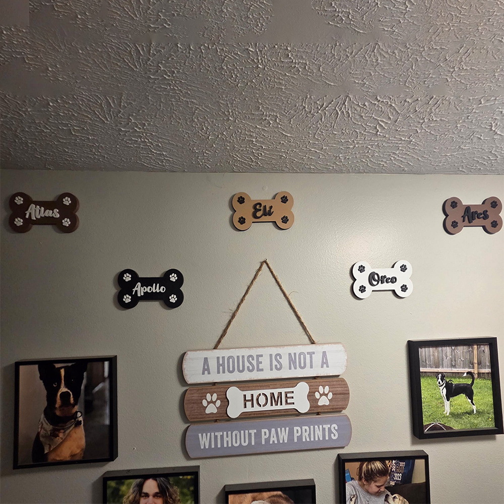 Personalized Dog Paw Name Crate Sign | BKPet426