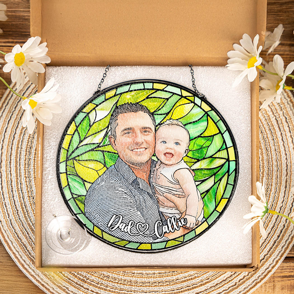 Personalized Mother's Day Memorial Portrait Stained Suncatcher | CWGift43