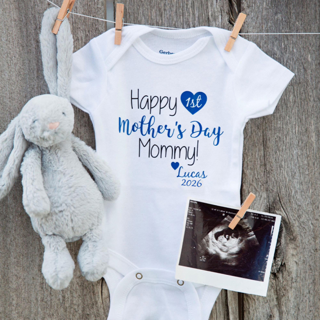 Personalized First Mother's Day Mommy and Baby Outfit | CWFamily139