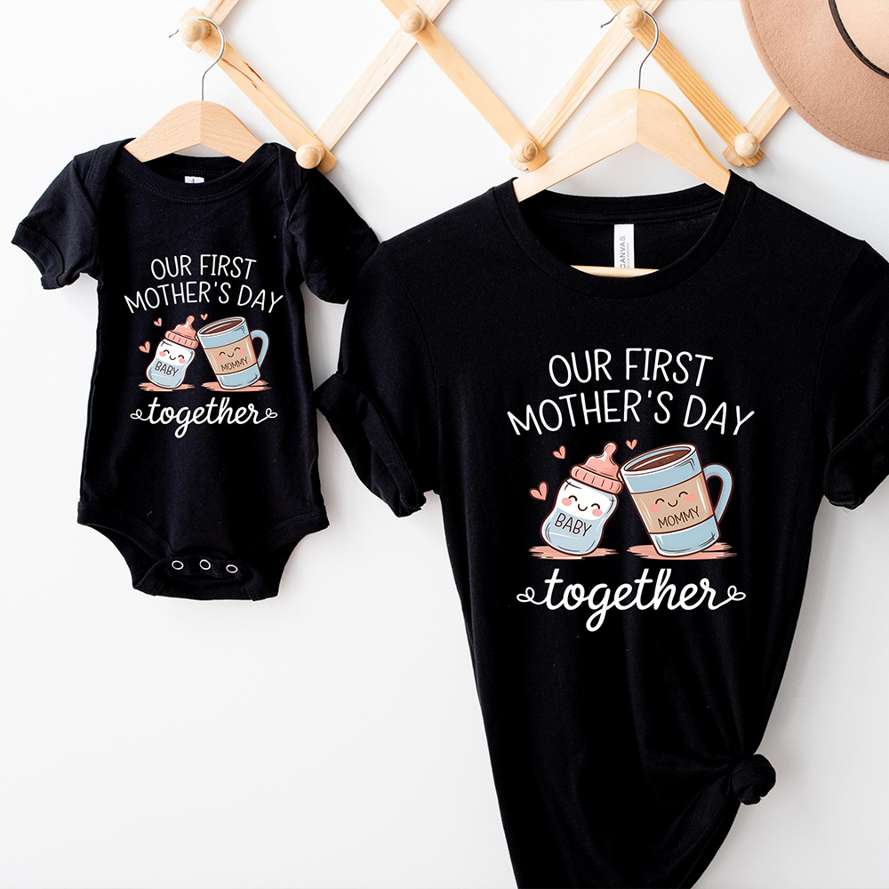 Personalized First Mother's Day Mommy and Baby Outfit | CWFamily141