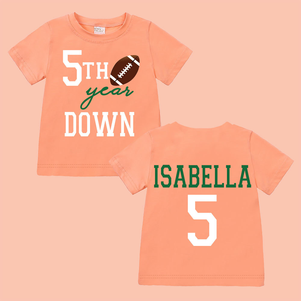 Personalized Three Year Down Football Birthday T-Shirt | inBirth21