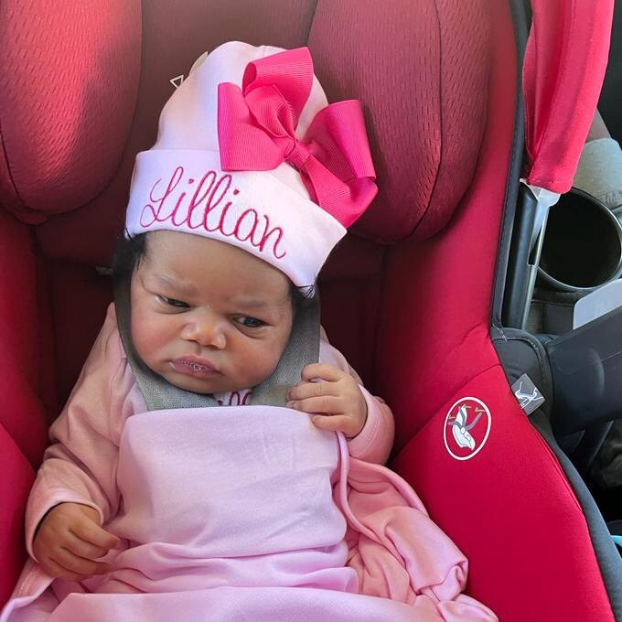 Personalized Embroidery Baby Girl Coming Home Romper and Hat Set | CWBaby479