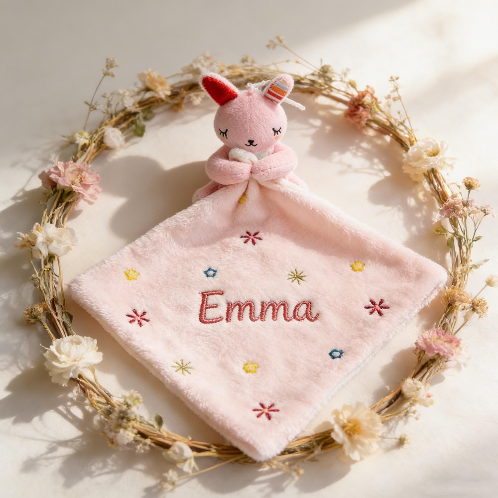 Personalized Baby Embroidery Animal Comfort Sleep Toy | CWToy186