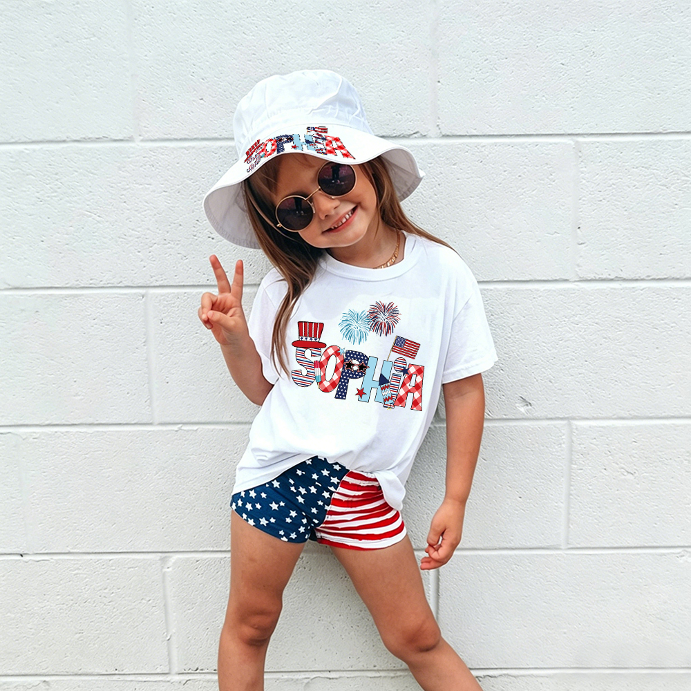 Personalized The 4th of July Bucket Hat & Romper/T-Shirt | CWBaby485