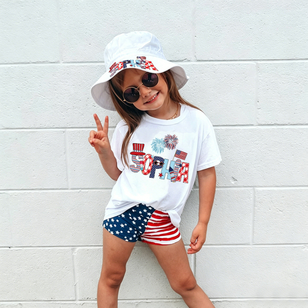 Personalized The 4th of July Bucket Hat & Romper/T-Shirt | CWBaby485