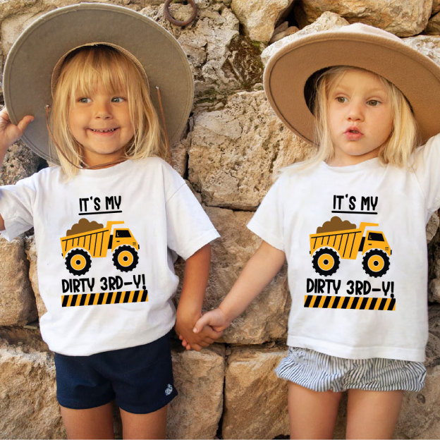 Personalized Truck Construction Dirty Birthday T-Shirt | inBirth25