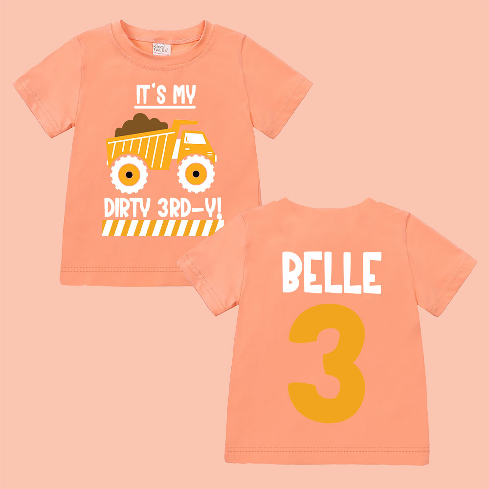 Personalized Truck Construction Dirty Birthday T-Shirt | inBirth25