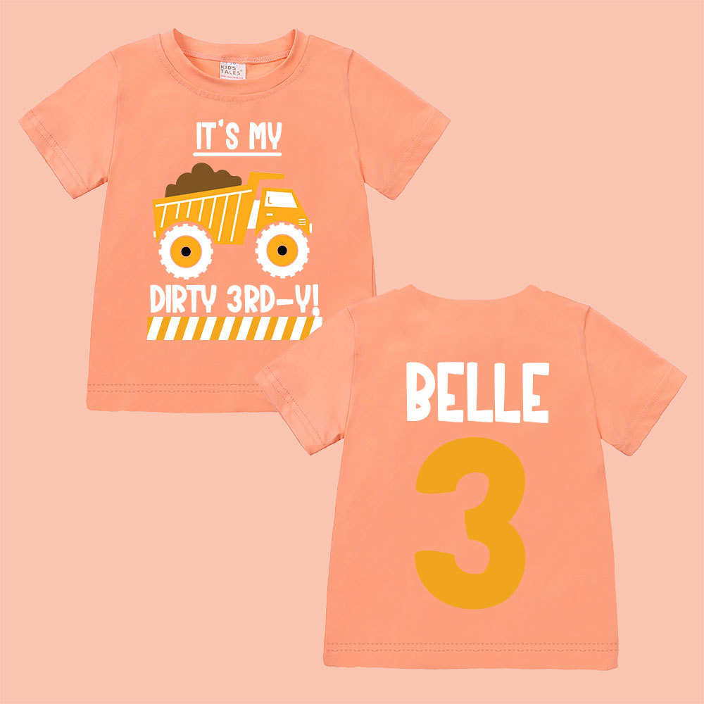 Personalized Truck Construction Dirty Birthday T-Shirt | inBirth25