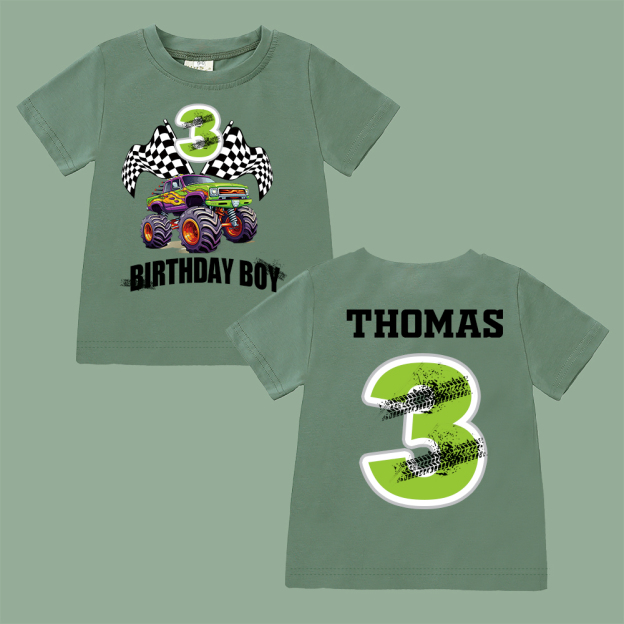 Personalized Monster Truck Name Birthday T-Shirt | inBirth27
