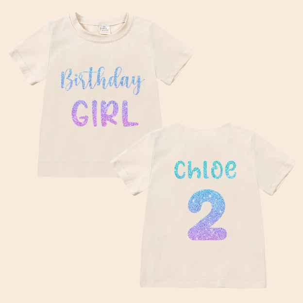 Personalized Colourful Birthday Girl Birthday T-Shirt | inBirth28