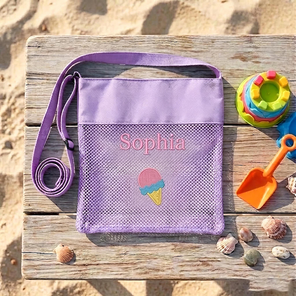 Personalized Embroidered Mesh Beach Bag For Kids | CWBeach252