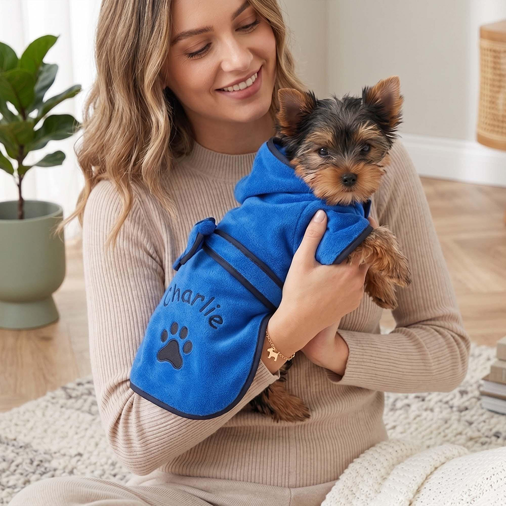 Personalized Pet Embroidery Soft Bathrobe Large Size Towel | BKPet303