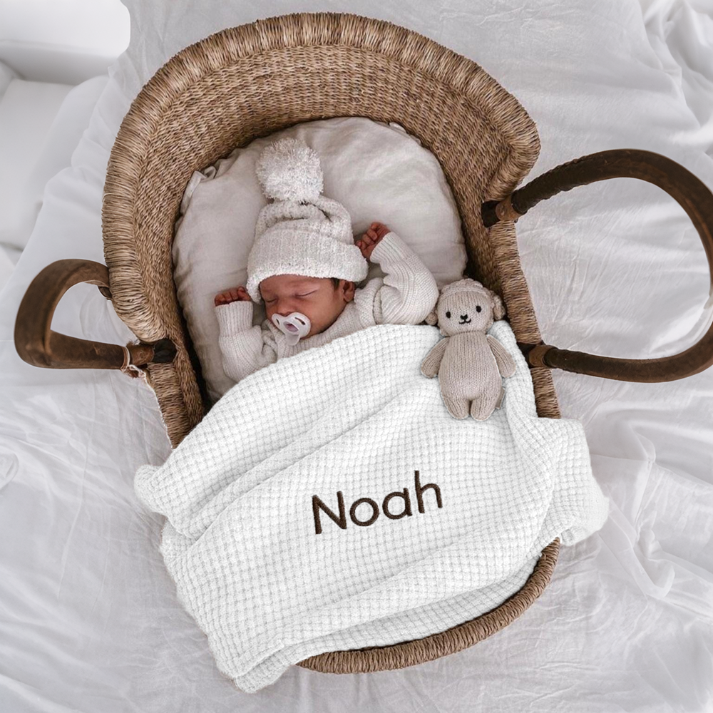 Personalized Embroidered Baby Waffle Blanket | CWBaby508