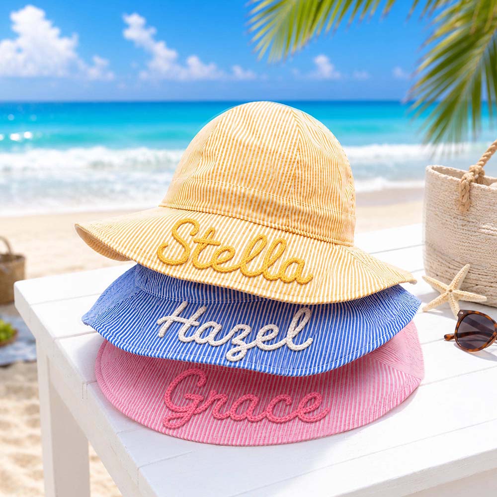Personalized Lovely Baby Striped Sun Hat | CWBeach257