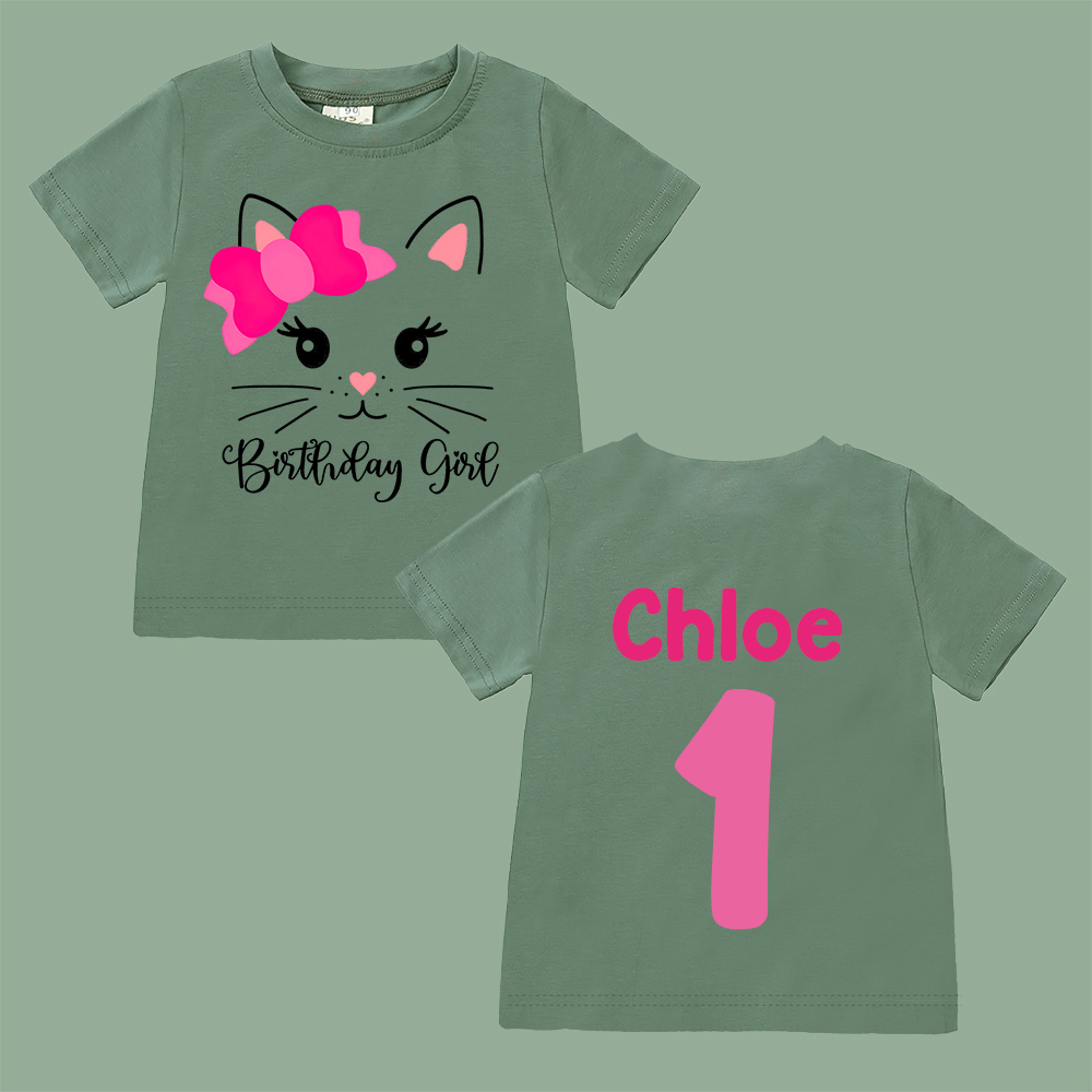 Personalized Cat Theme Kitten Birthday T-Shirt | inBirth32