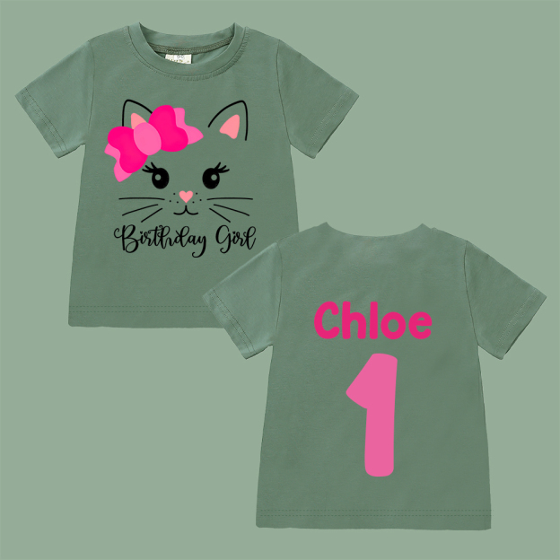 Personalized Cat Theme Kitten Birthday T-Shirt | inBirth32