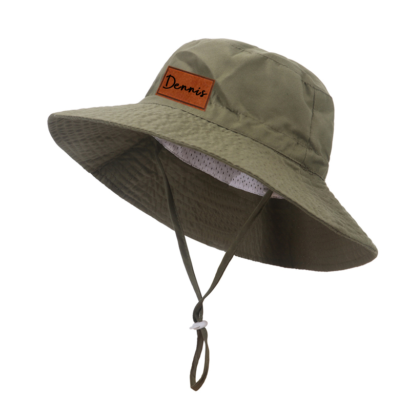 Personalized Leather Patch Bucket Hat for Comfort & Unique | KKBeach43
