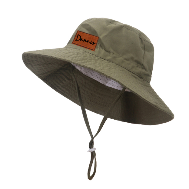 Personalized Leather Patch Bucket Hat for Comfort & Unique | KKBeach43