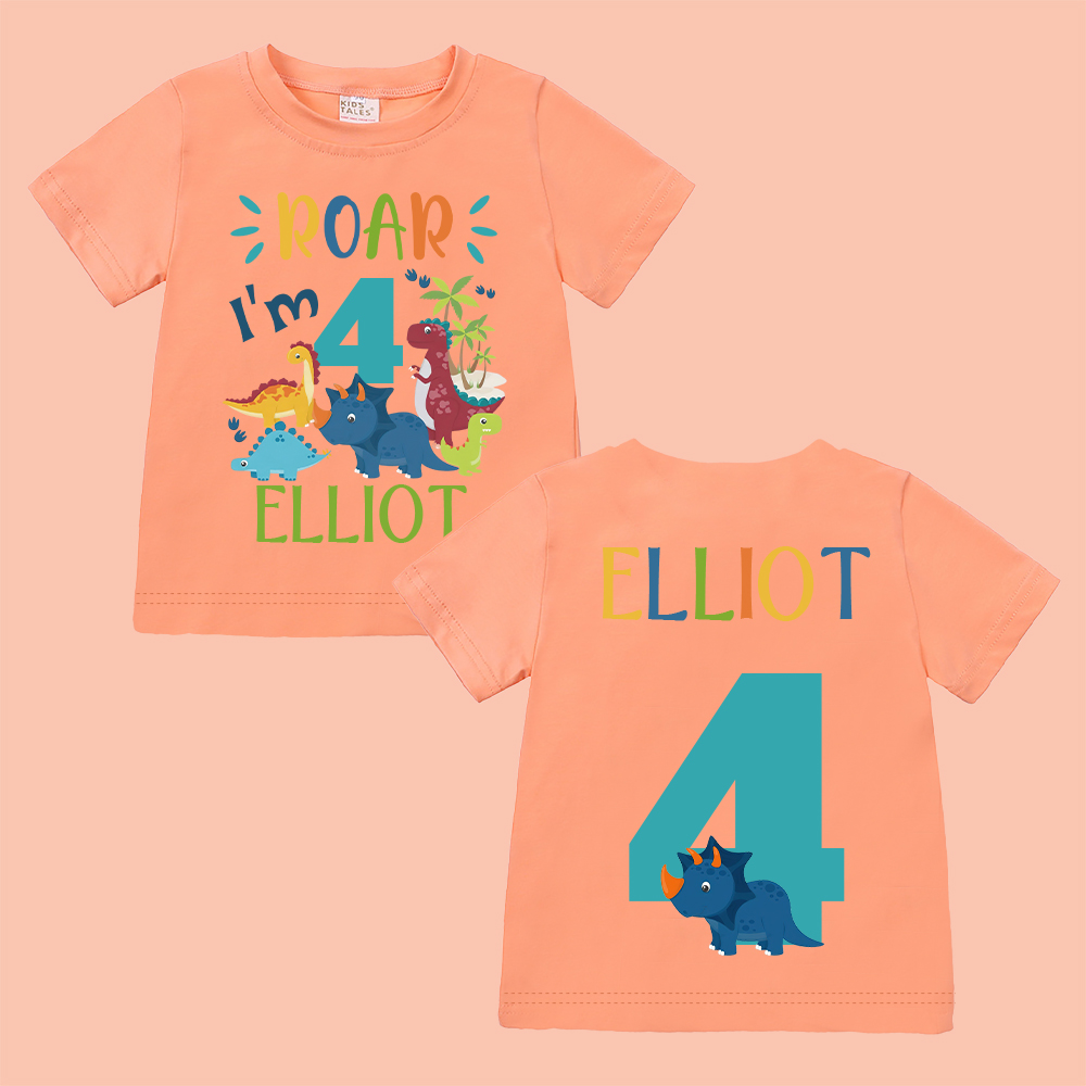 Personalized Dinosaur ROAR Party Birthday T-Shirt | inBirth02