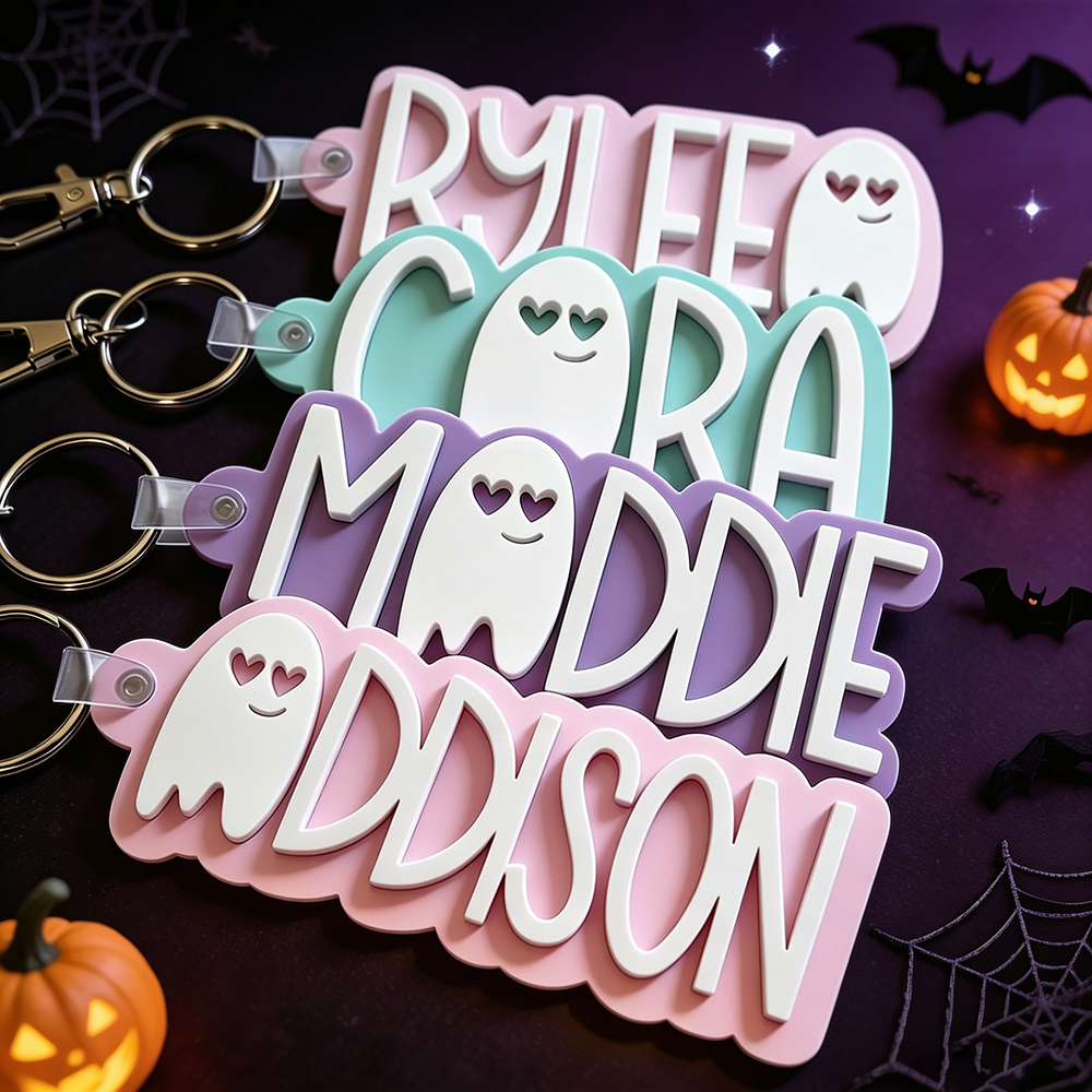 Personalized Halloween Name Tag Keychain | CWHalloween77