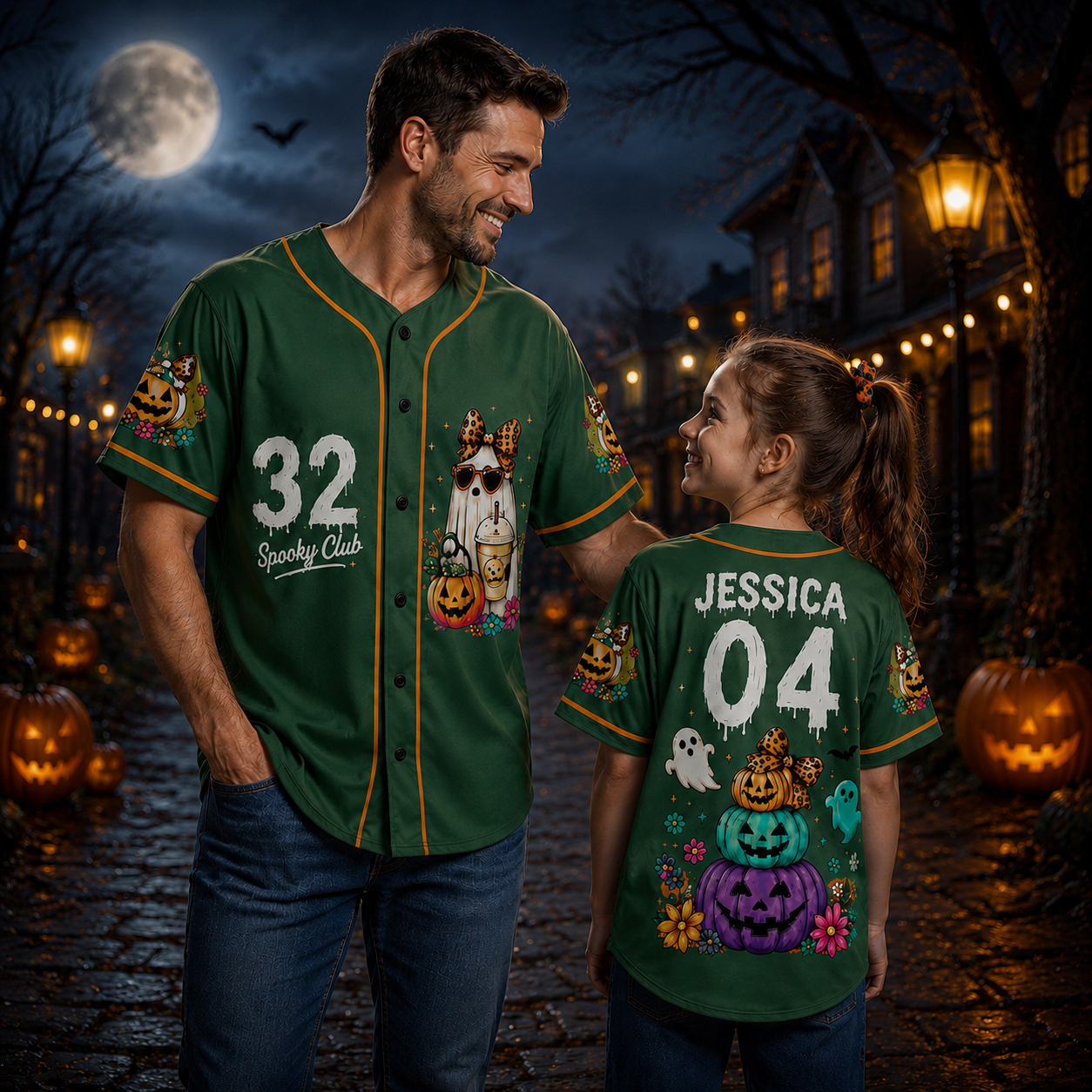 Personalized Halloween Button Up Baseball Jersey For Kid & Adult | CWHalloween91