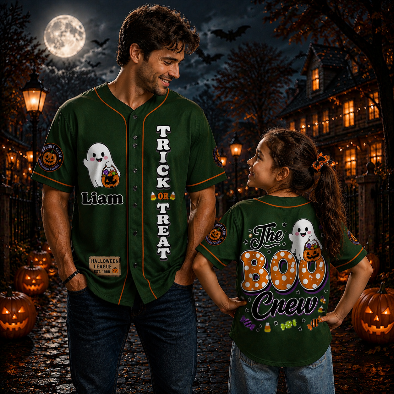Personalized Halloween Button Up Baseball Jersey For Kid & Adult | CWHalloween110