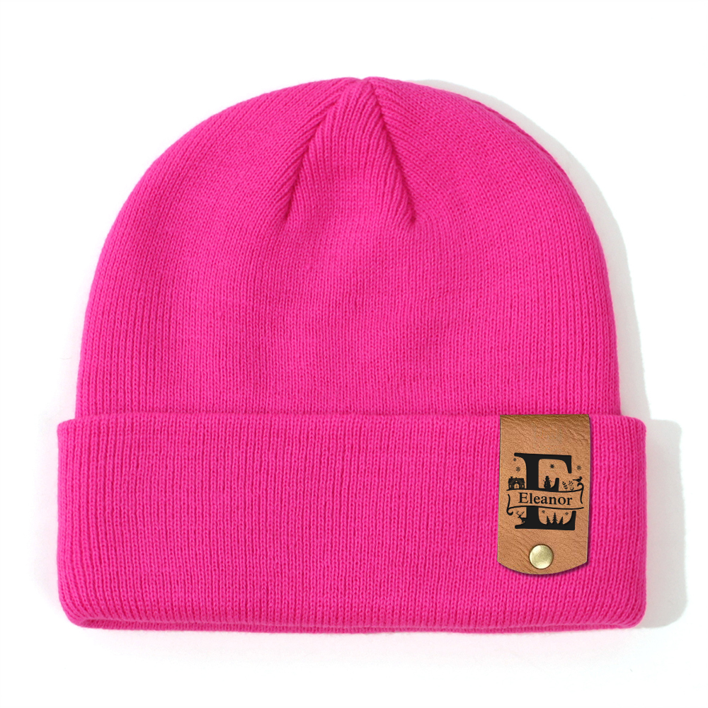 Personalized Leather Tag Infant Beanie for Comfort & Unique | HSKid31