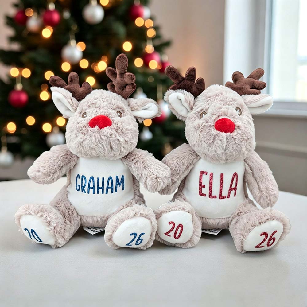 Personalized Christmas Reindeer Christmas Soft Toy for Gifts | MCGift374