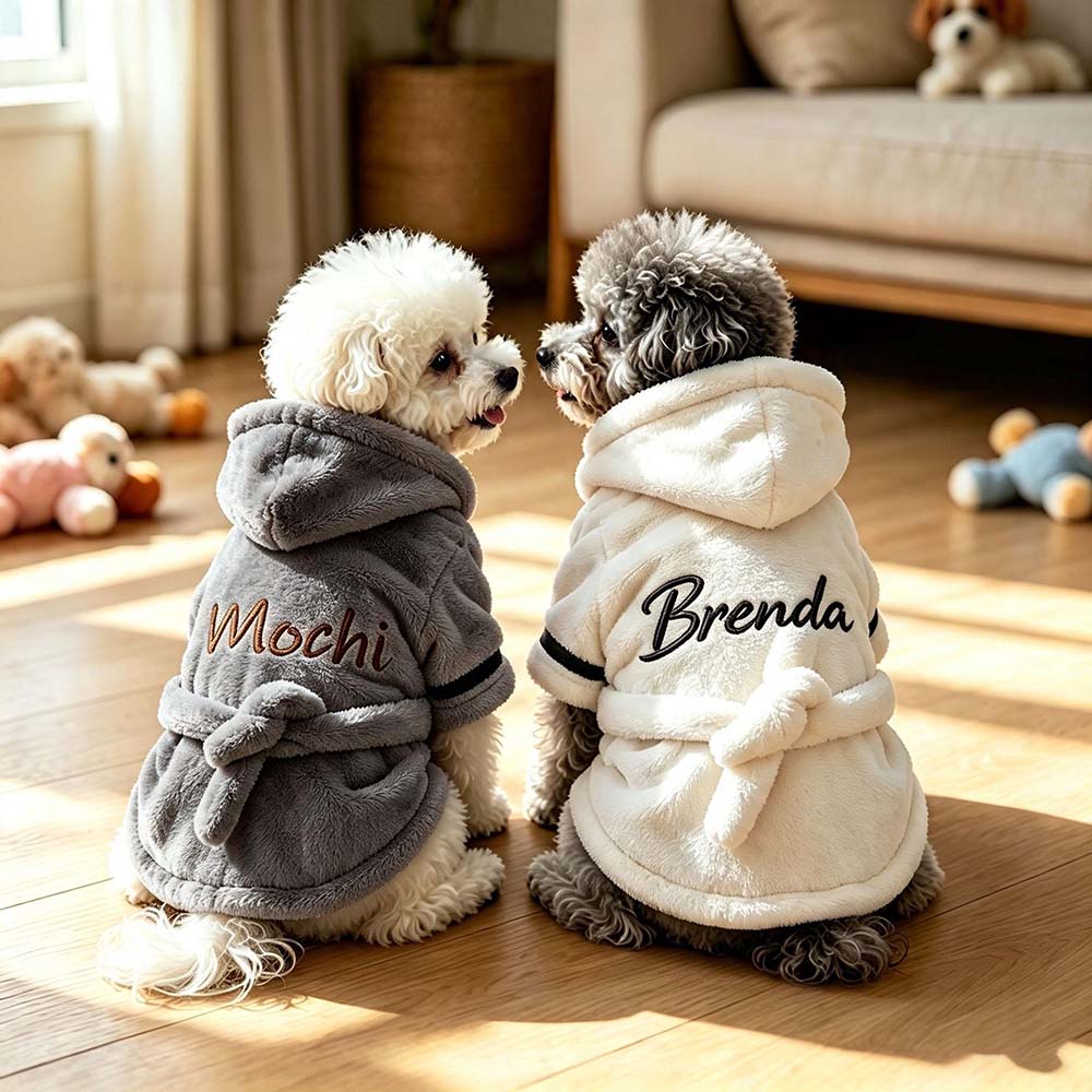 Personalized Embroidery Soft Hooded Pet Bathrobe | BKPet569
