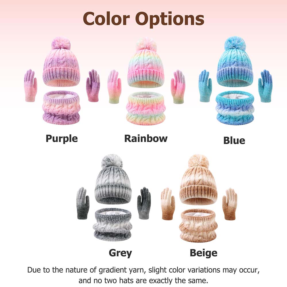 Personalized Hand Embroidered Gradient Knit Winter Outfit Set | HSKid86