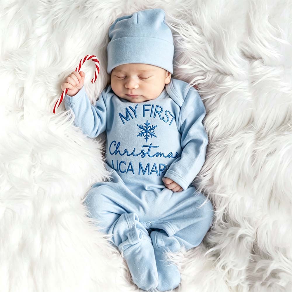 Personalized Embroidery Baby First Christmas Outfit Set | MCGift380